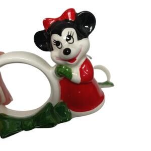 VTG Walt Disney Productions Christmas Napkin Rings Mickey & Minnie Mouse Japan
